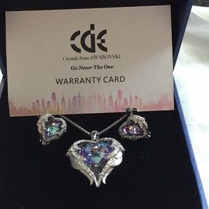 Purple blue Swarovski crystal matching set